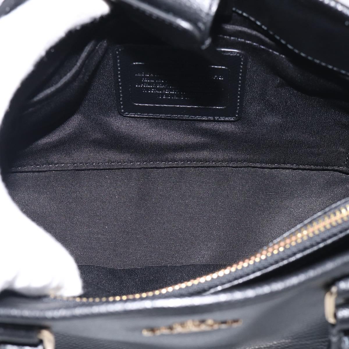 Coach Hand Bag Leather Black Gold Auth 214729A