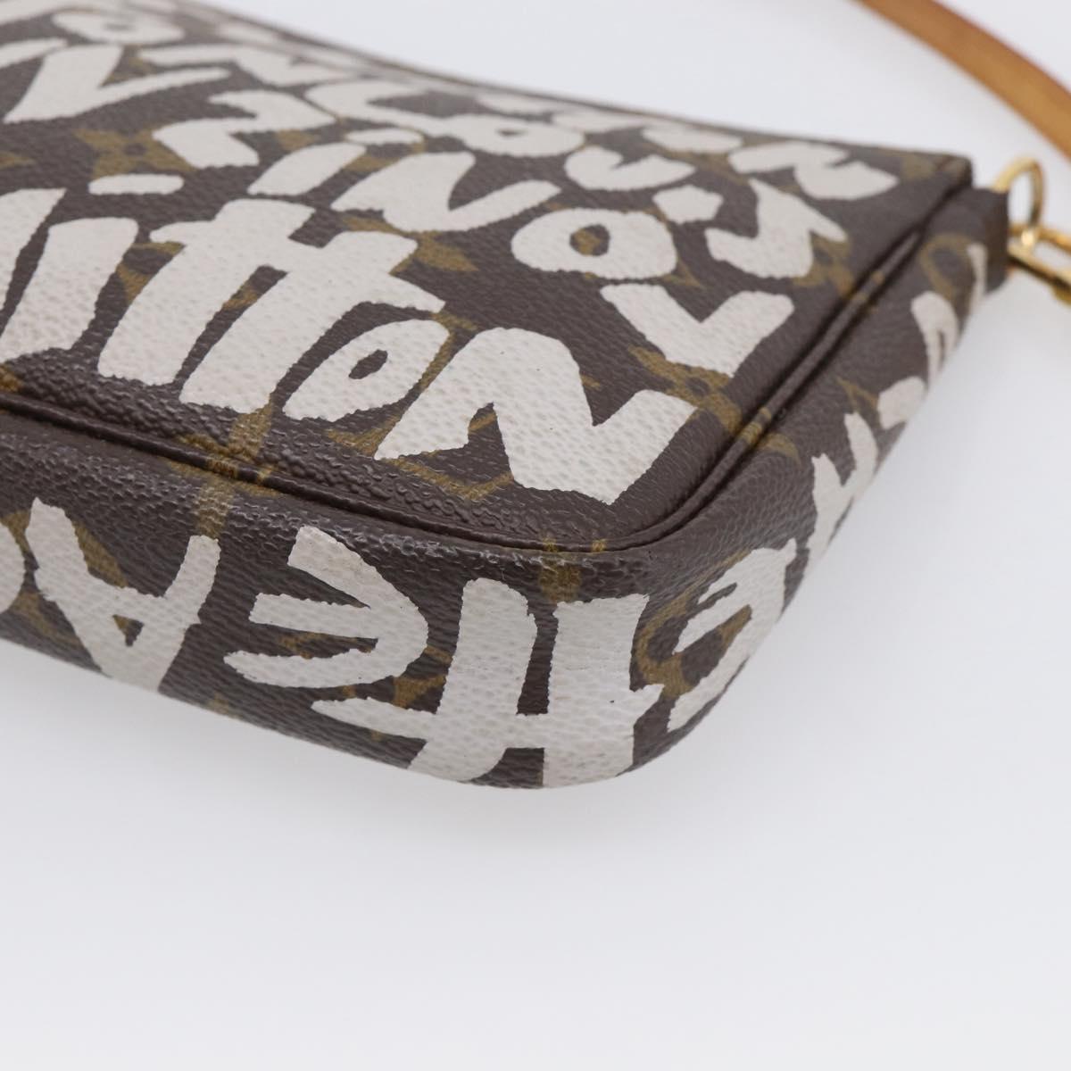 LOUIS VUITTON Monogram Graffiti Pochette Accessoires White M92192 Auth 214798SAV