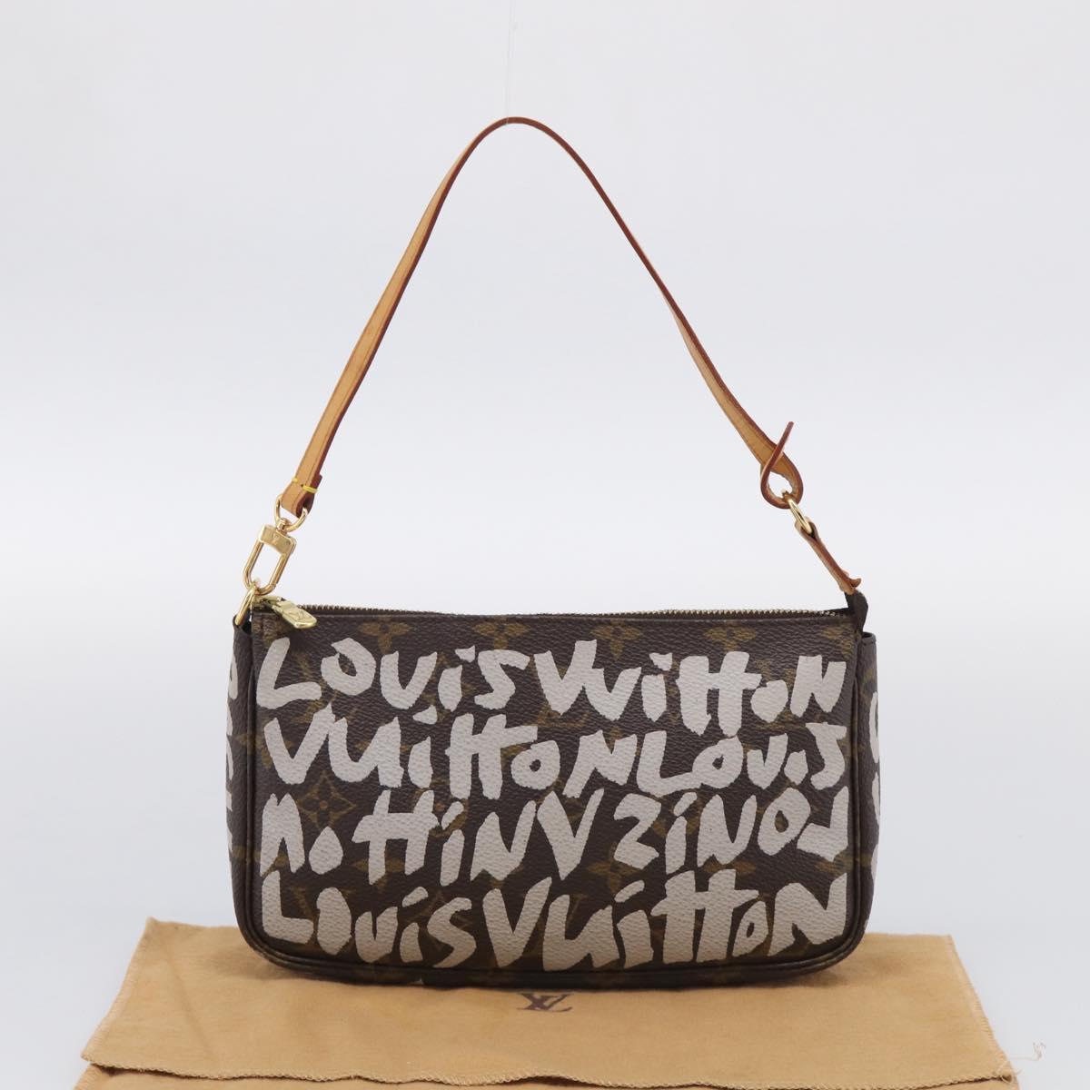 LOUIS VUITTON Monogram Graffiti Pochette Accessoires White M92192 Auth 214798SAV
