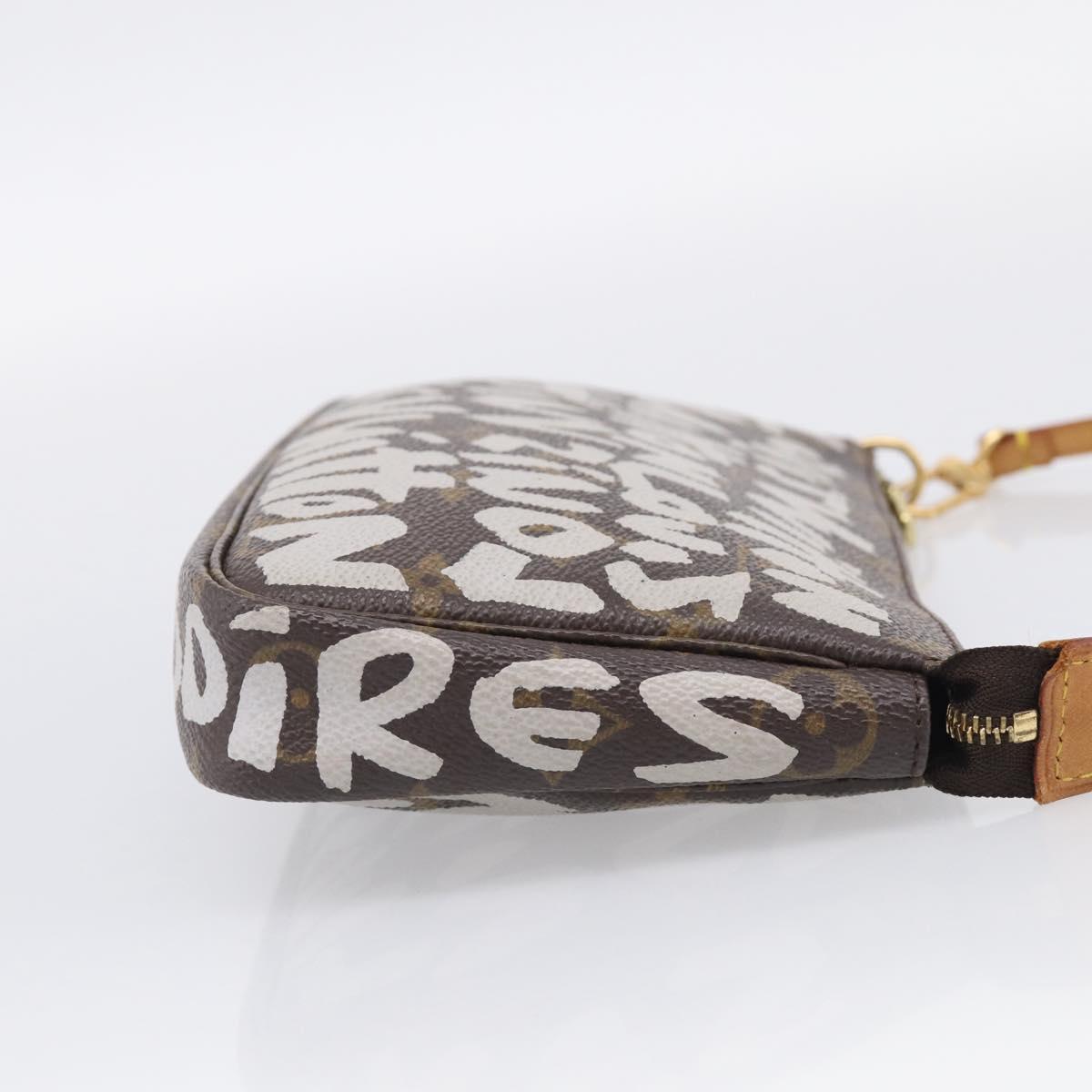LOUIS VUITTON Monogram Graffiti Pochette Accessoires White M92192 Auth 214798SAV