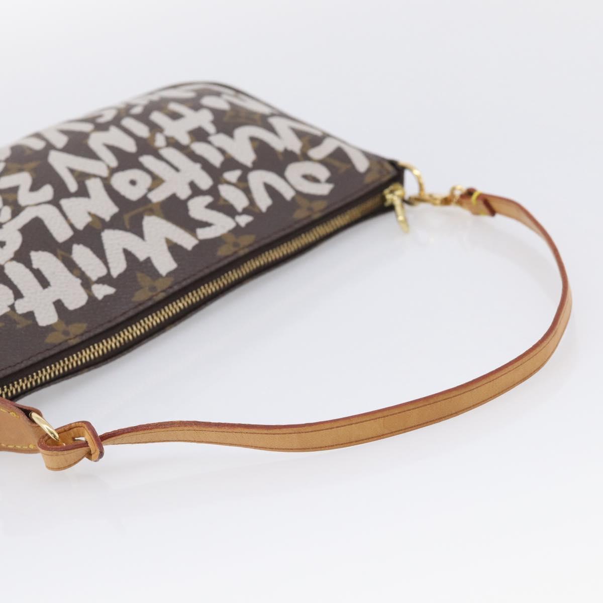 LOUIS VUITTON Monogram Graffiti Pochette Accessoires White M92192 Auth 214798SAV
