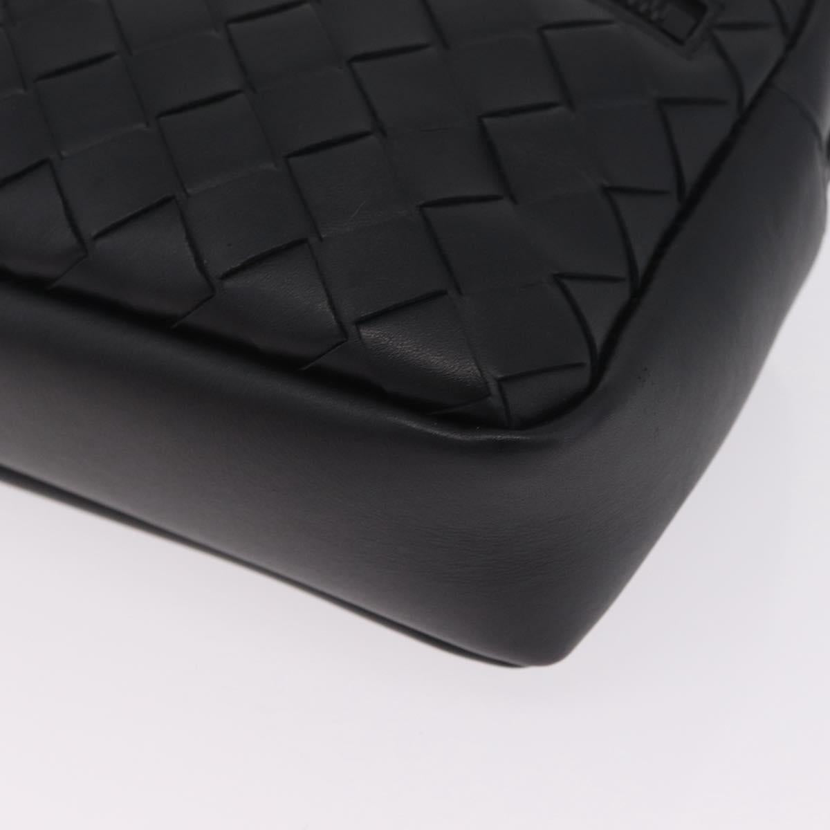 Bottega Veneta INTRECCIATO Body Bag Leather Black Auth 214800V
