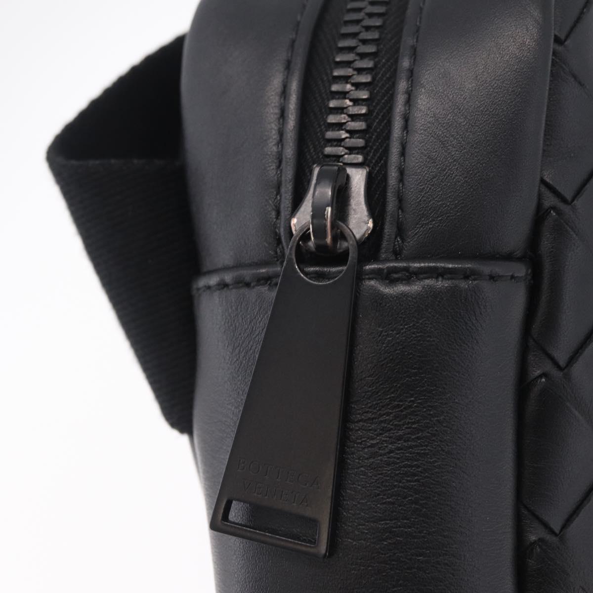 Bottega Veneta INTRECCIATO Body Bag Leather Black Auth 214800V
