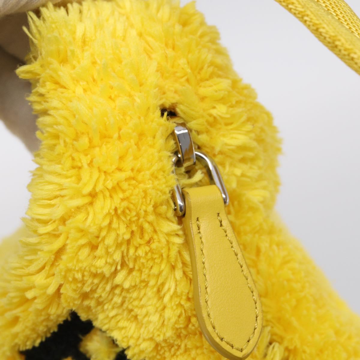 PRADA Accessory Pouch Pile Yellow Silver Auth 214848V