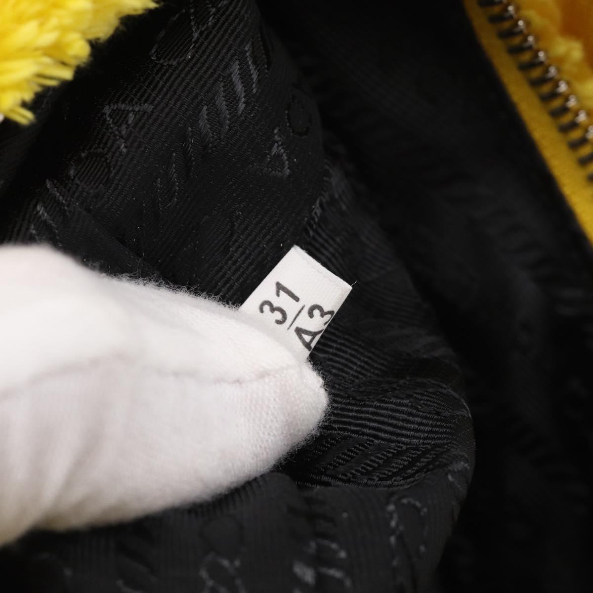PRADA Accessory Pouch Pile Yellow Silver Auth 214848V