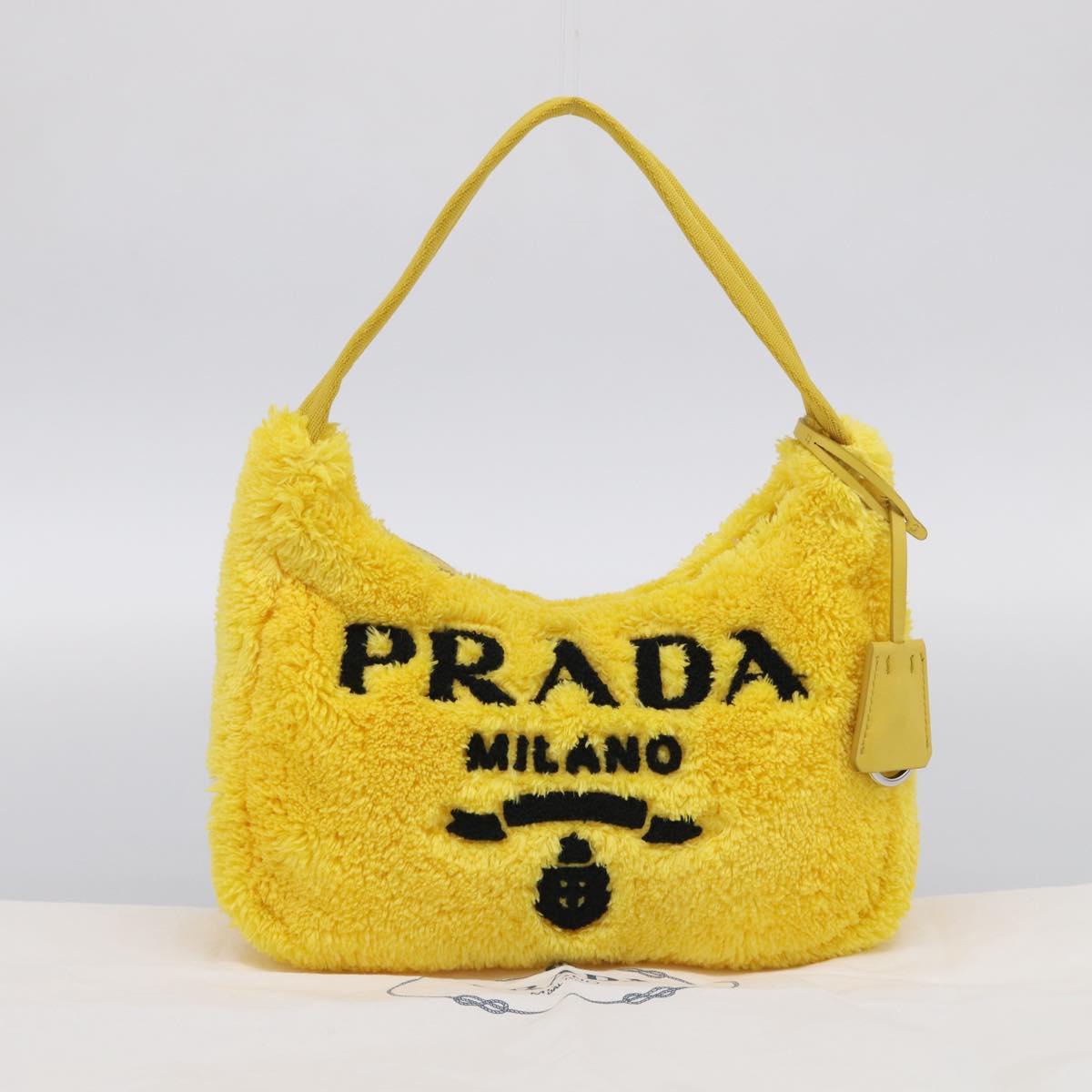 PRADA Accessory Pouch Pile Yellow Silver Auth 214848V
