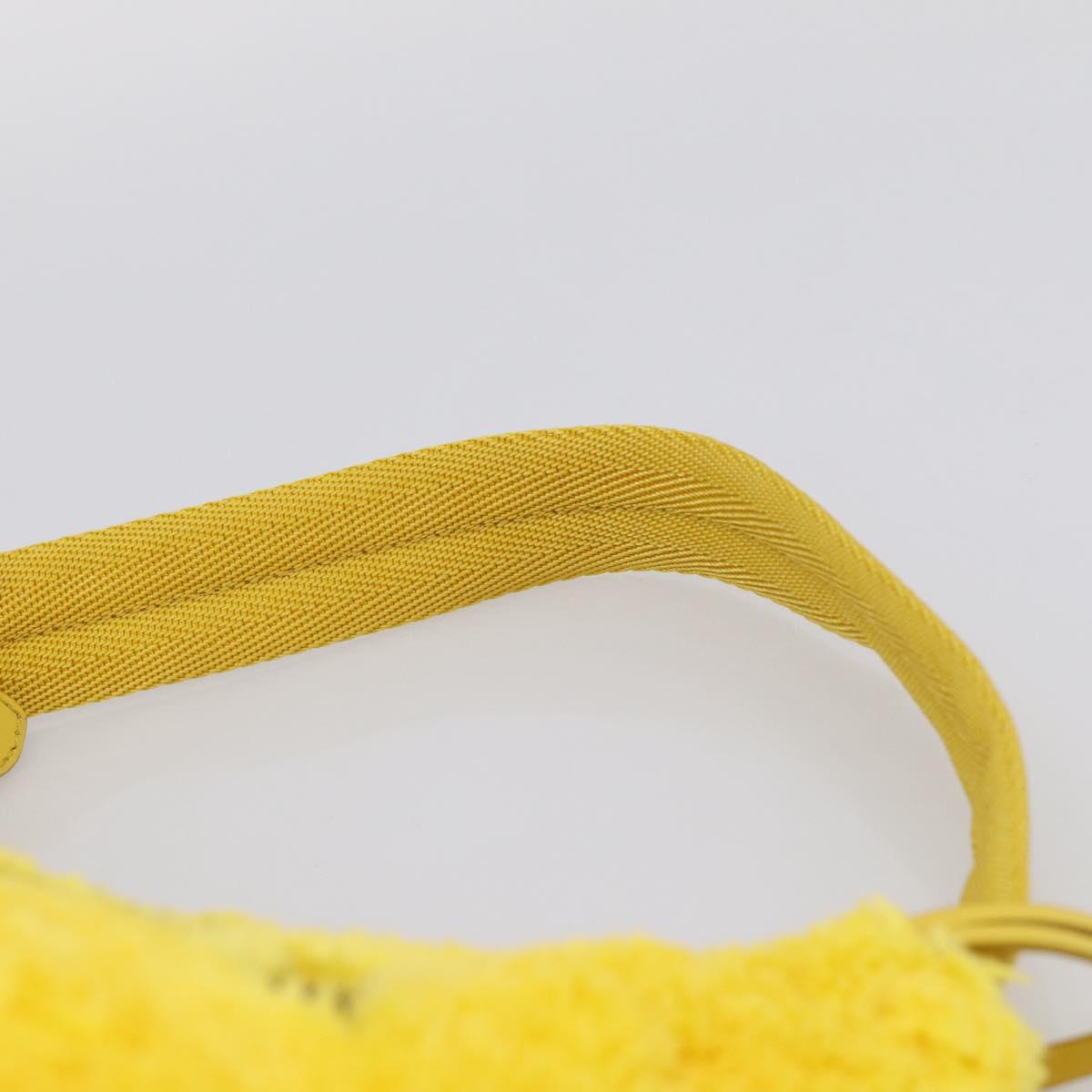 PRADA Accessory Pouch Pile Yellow Silver Auth 214848V