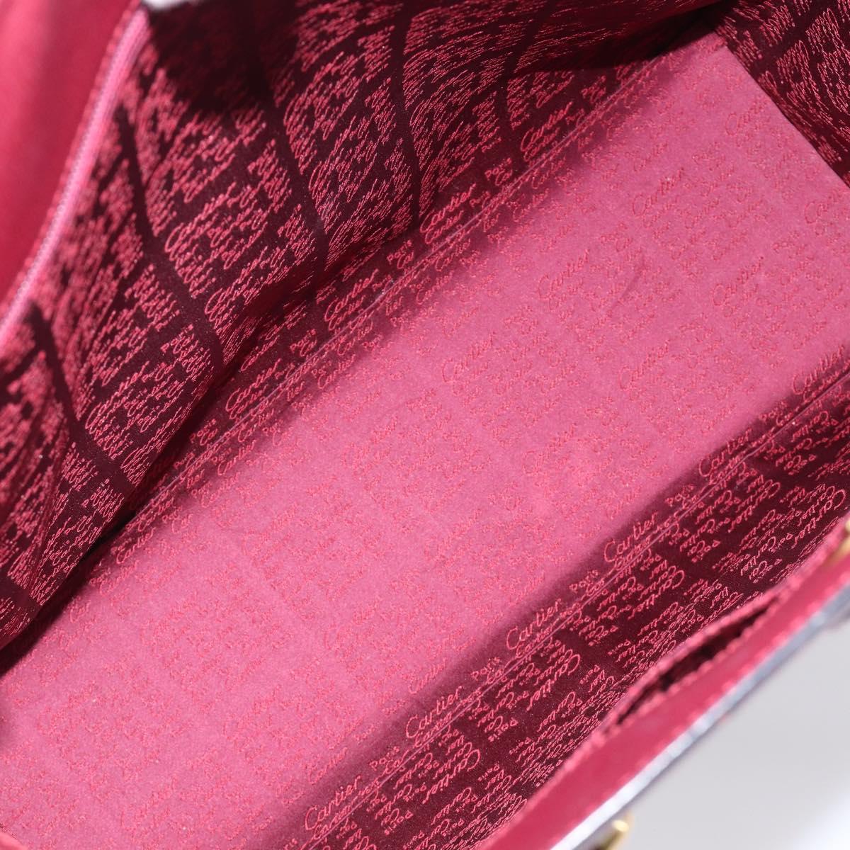 Cartier Must Line Tote Bag Leather Bordeaux Gold Auth 214910A