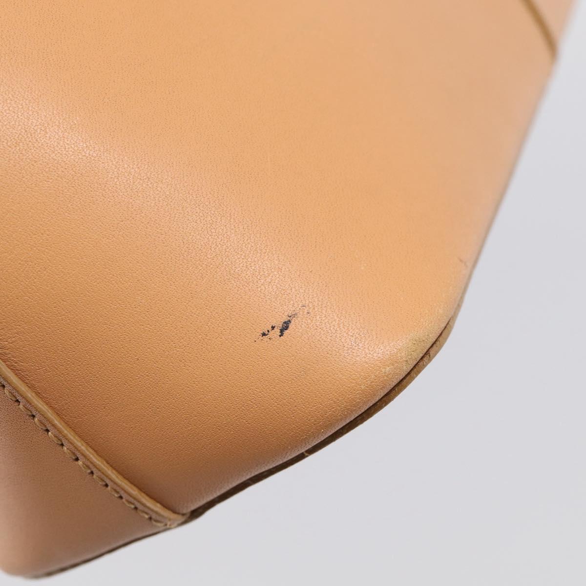 BURBERRY Shoulder Bag Leather Beige Gold Auth 214911A