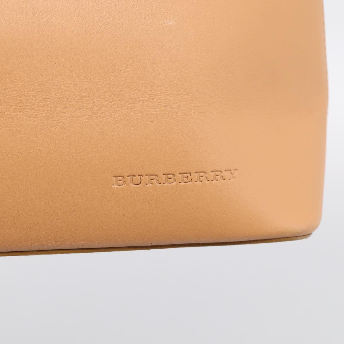BURBERRY Shoulder Bag Leather Beige Gold Auth 214911A