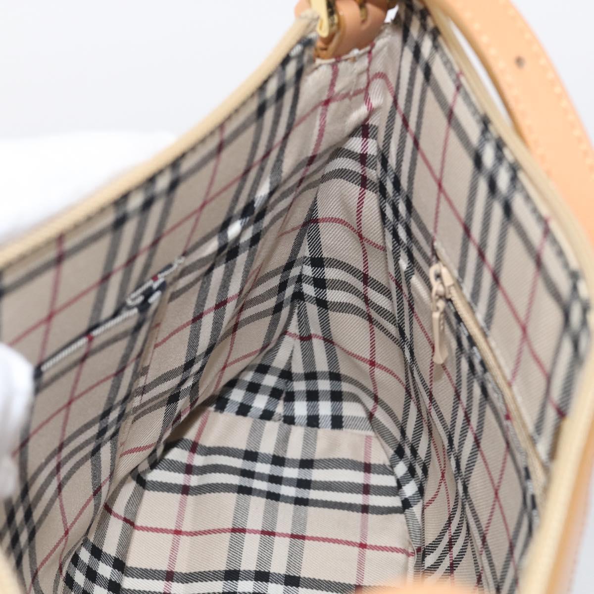 BURBERRY Shoulder Bag Leather Beige Gold Auth 214911A