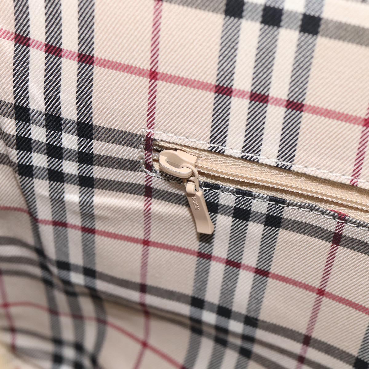 BURBERRY Shoulder Bag Leather Beige Gold Auth 214911A