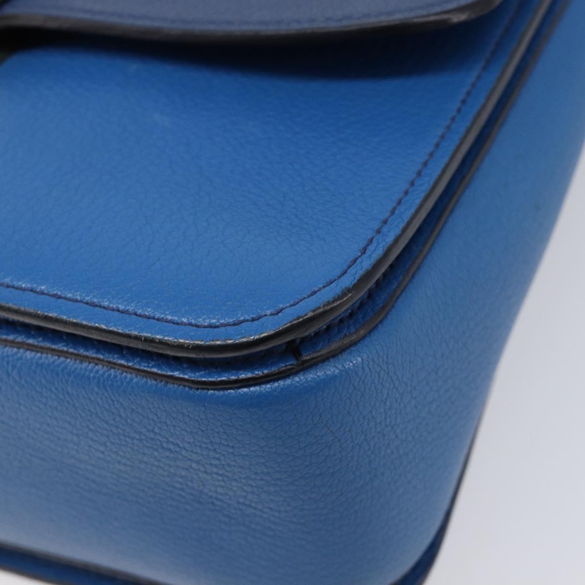 Miu Miu Madras Hand Bag Leather 2way Blue Gold Auth 214912A