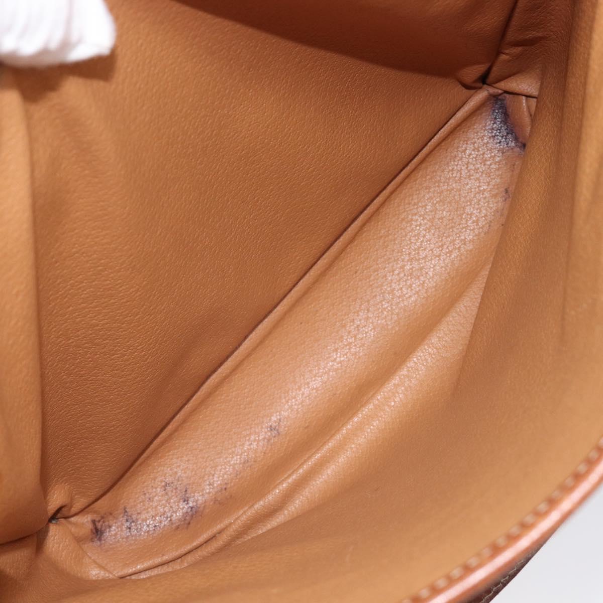 CELINE Macadam Canvas Tote Bag PVC Leather Brown Gold Auth 214916