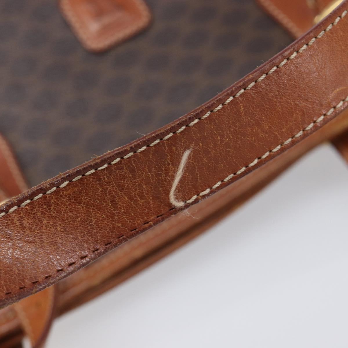 CELINE Macadam Canvas Tote Bag PVC Leather Brown Gold Auth 214916