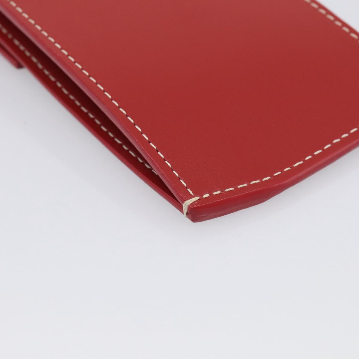 Goyard Herringbone Key Case PVC Red Silver Auth 214921M