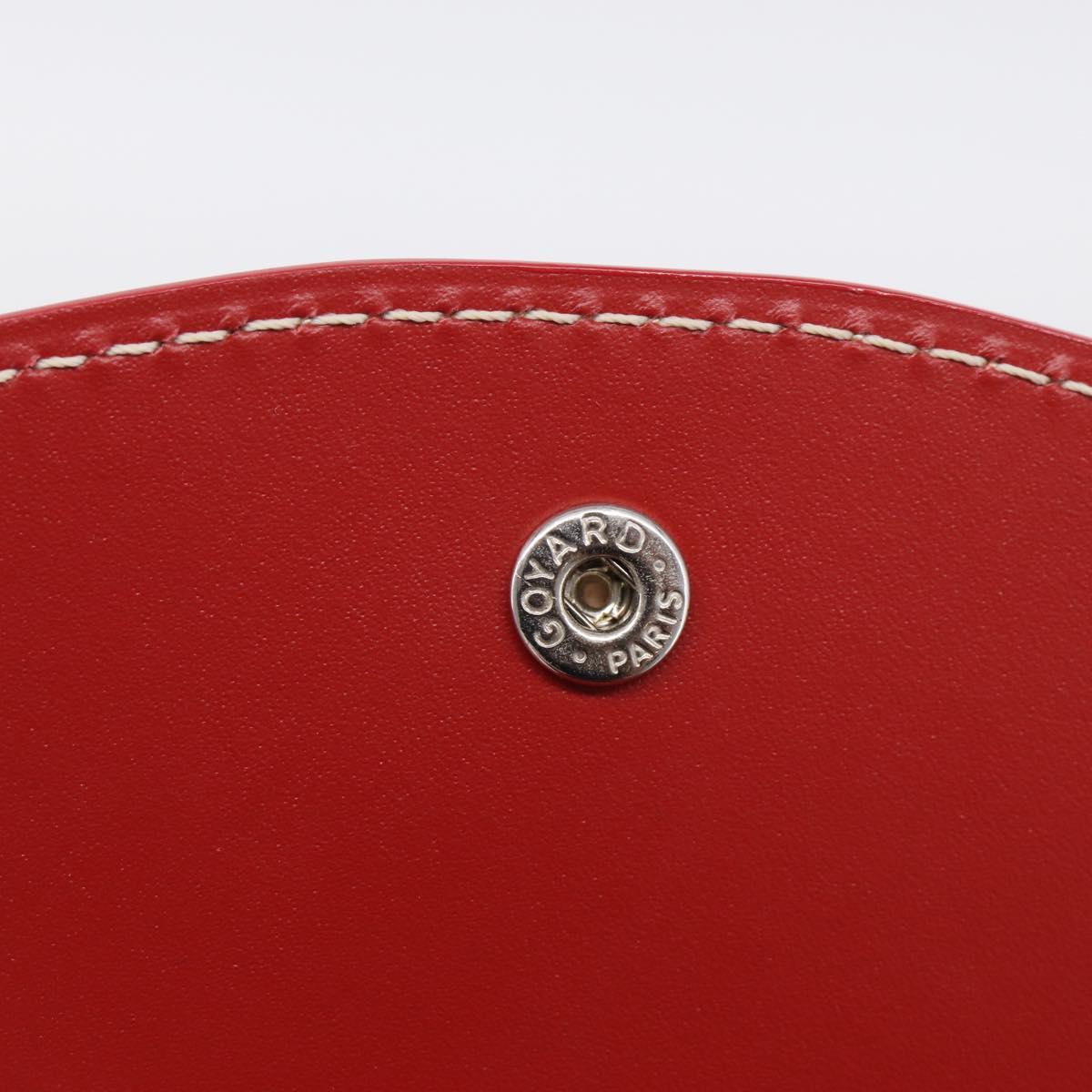Goyard Herringbone Key Case PVC Red Silver Auth 214921M