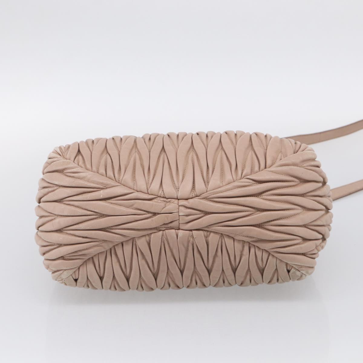 Miu Miu Matelasse Hand Bag Leather 2way Pink Gold Auth 214932A