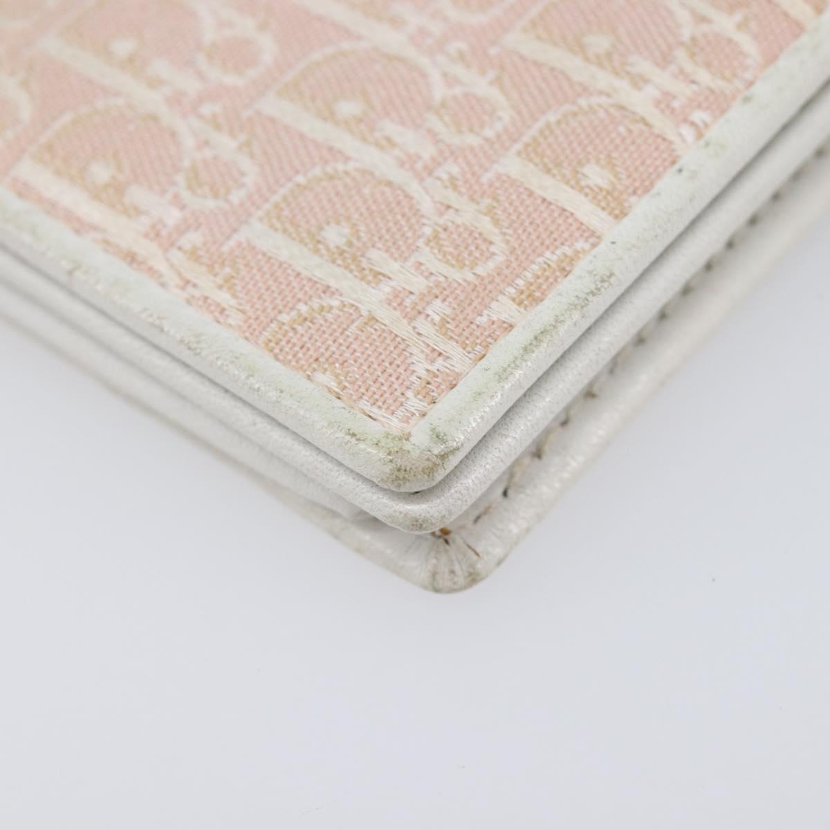 Christian Dior Trotter Canvas Card Case Pink Auth 214933A