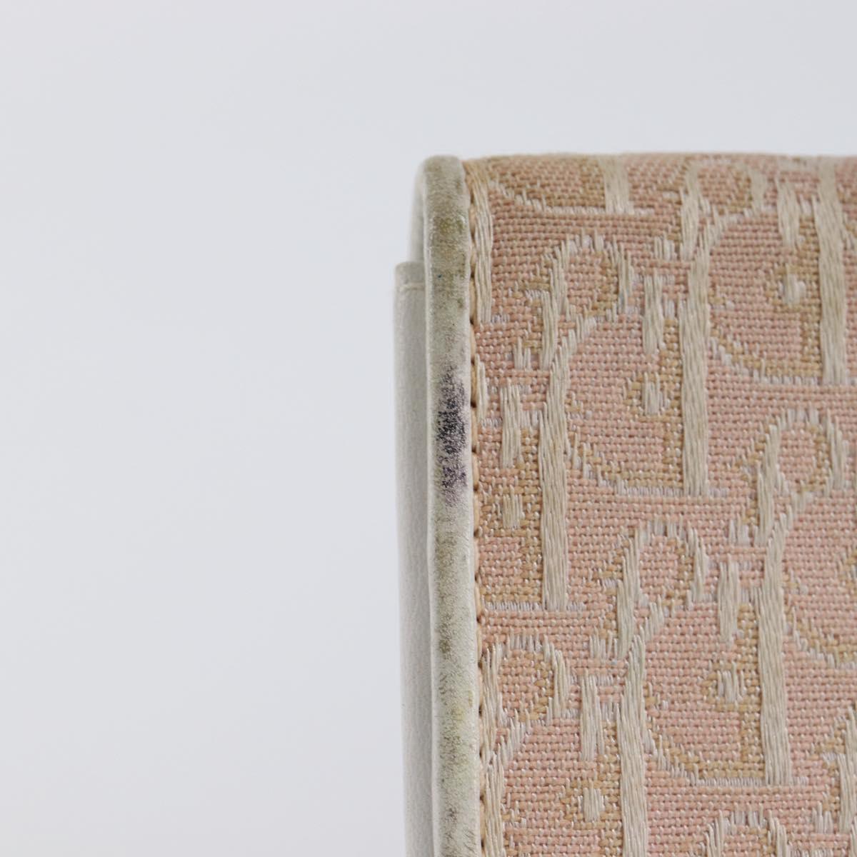 Christian Dior Trotter Canvas Card Case Pink Auth 214933A