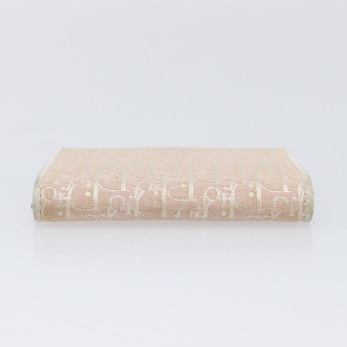 Christian Dior Trotter Canvas Card Case Pink Auth 214933A