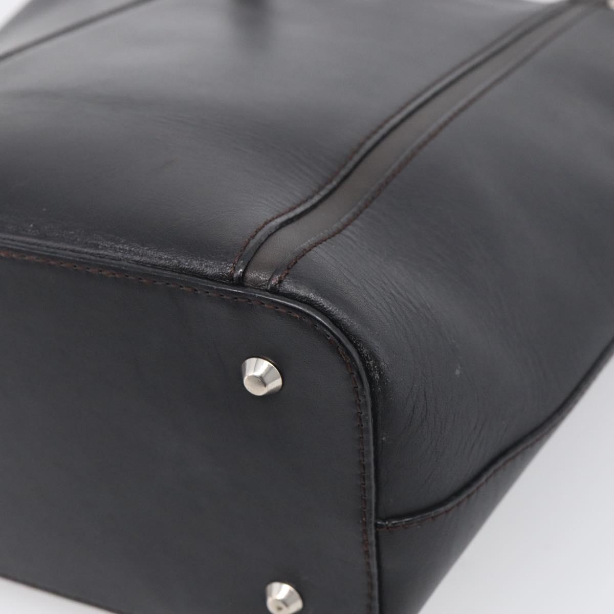 BURBERRY Tote Bag Leather Black Silver Auth 214935