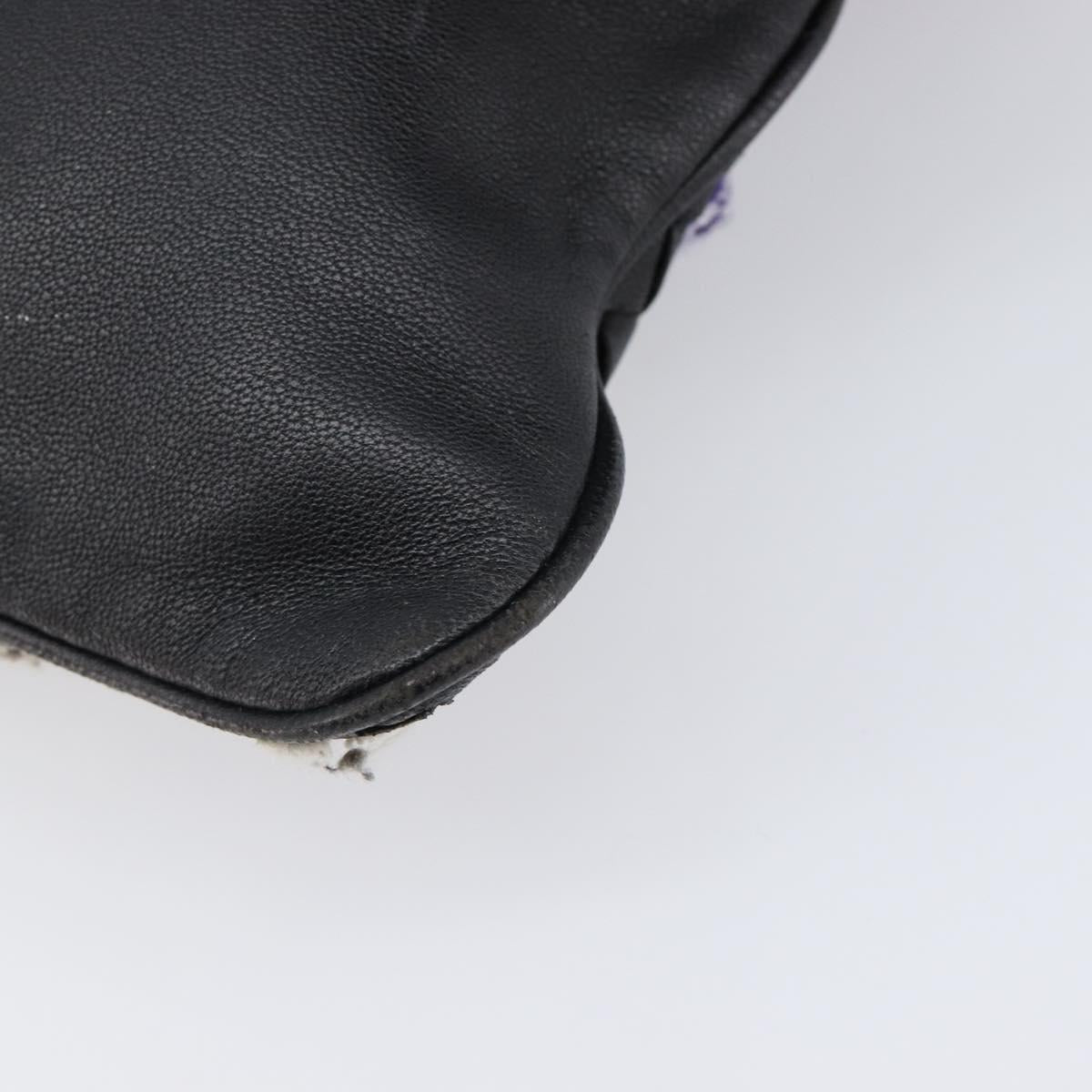 Bottega Veneta INTRECCIATO Clutch Bag Leather Black Auth 214944A