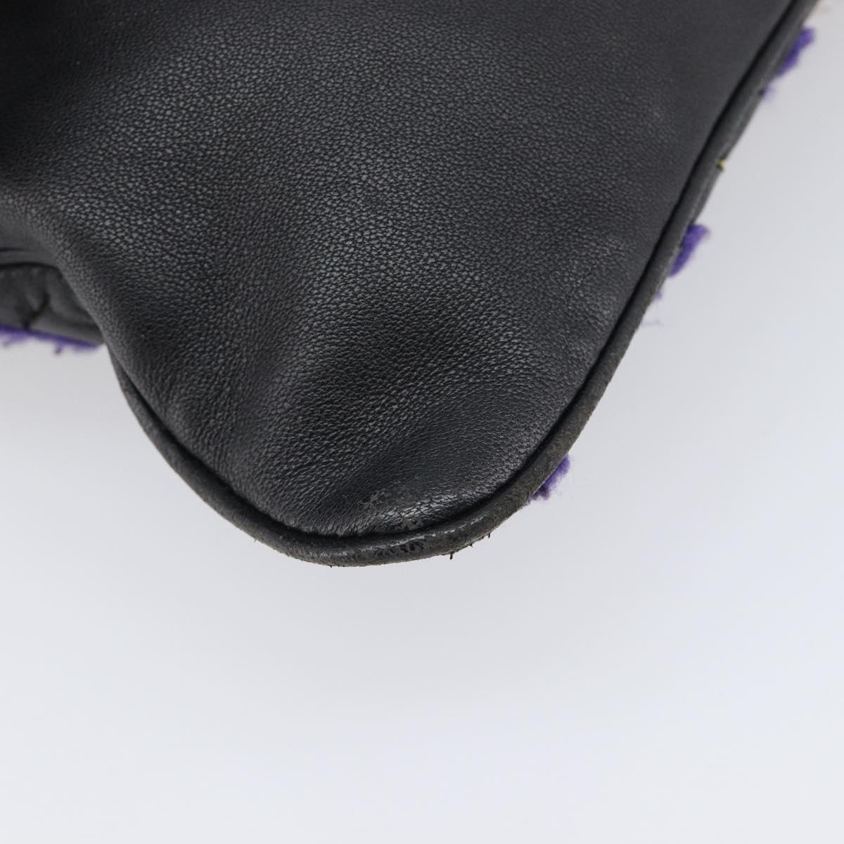 Bottega Veneta INTRECCIATO Clutch Bag Leather Black Auth 214944A