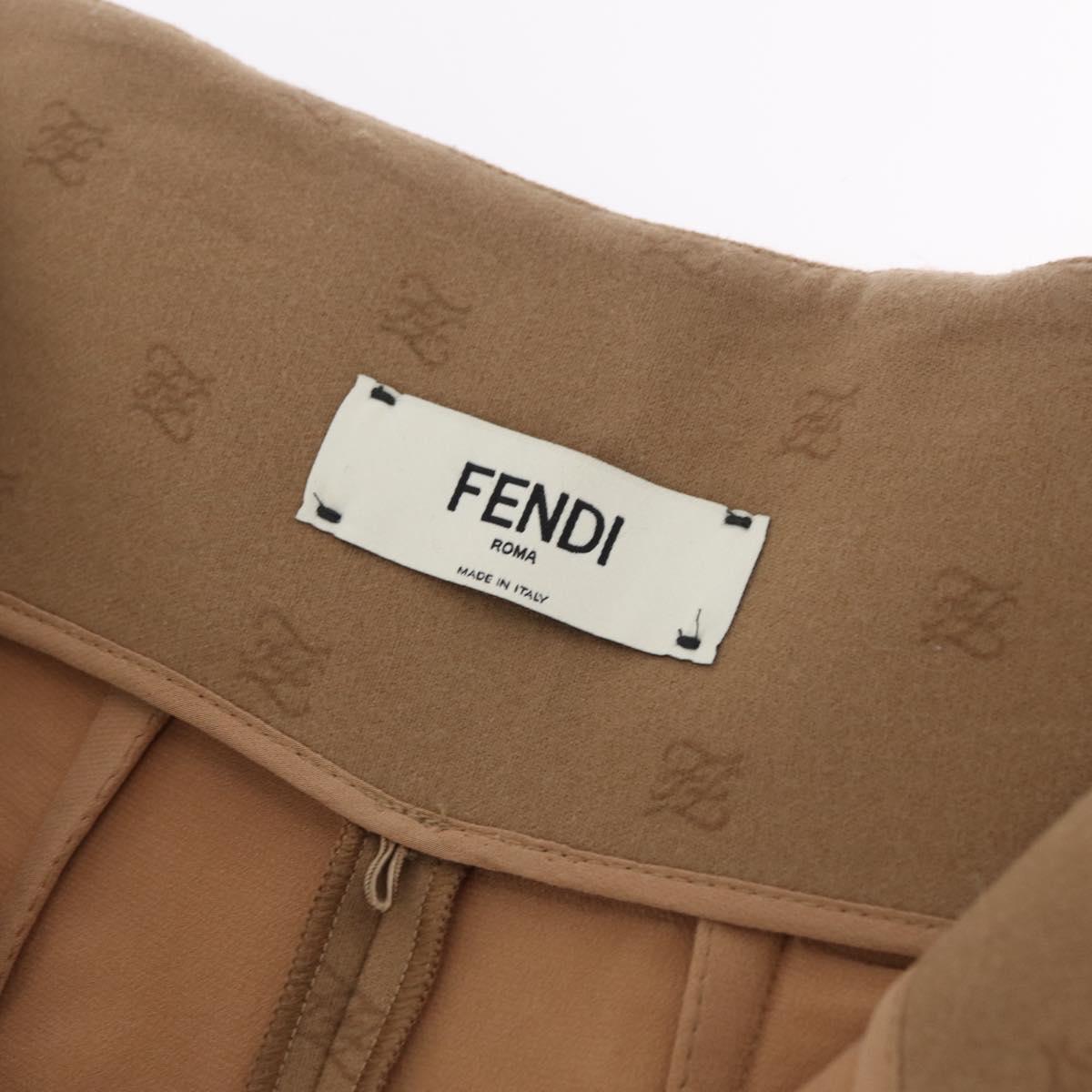 FENDI Skirt Wool Beige Auth 214962M