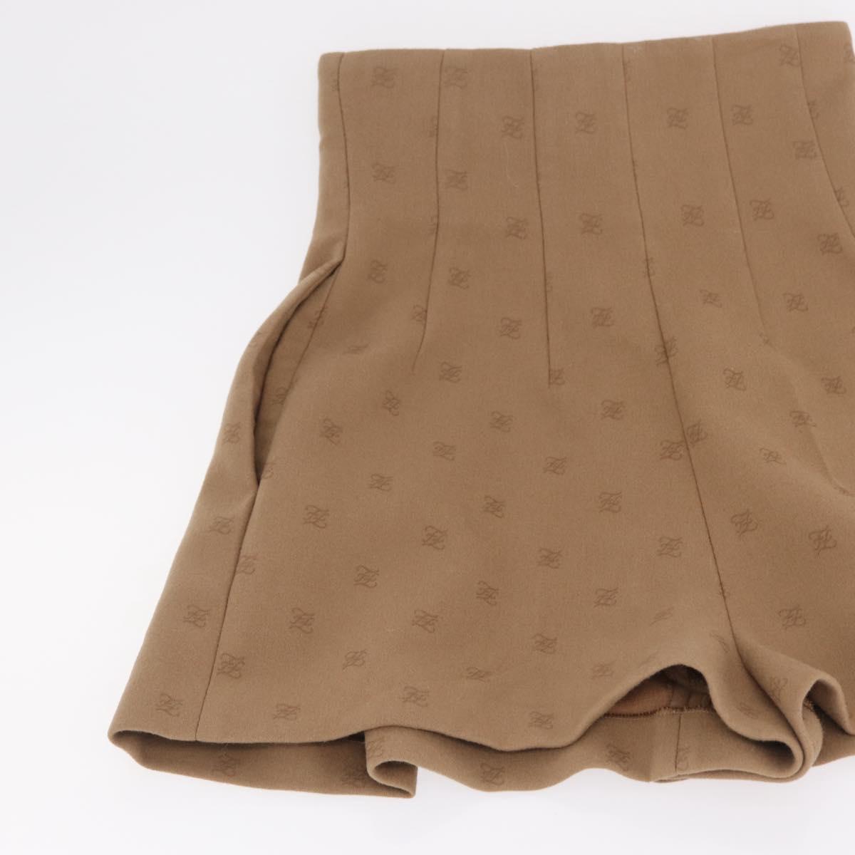 FENDI Skirt Wool Beige Auth 214962M