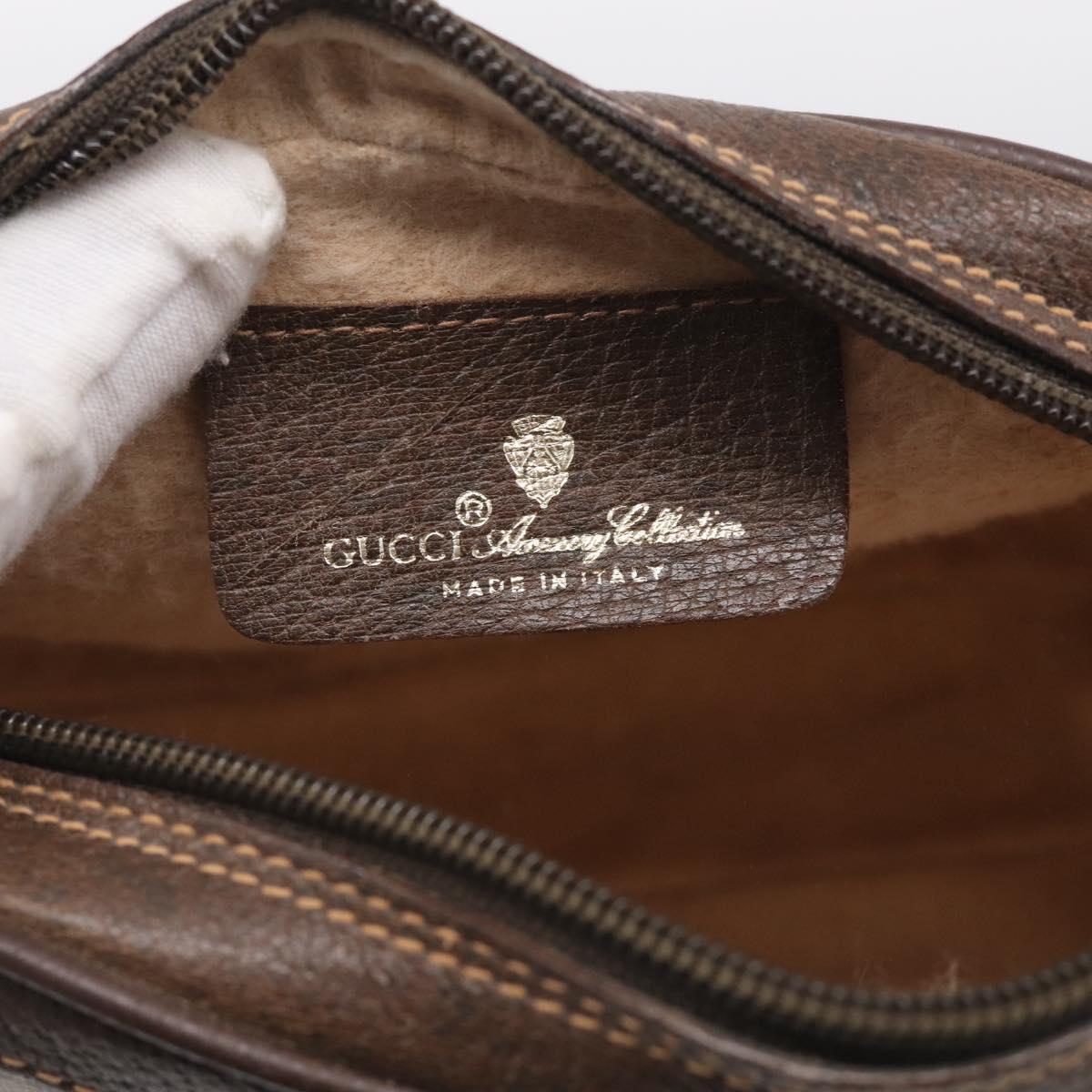 GUCCI GG Supreme Web Sherry Line Bag PVC Beige Gold 156 02 066 Auth 214970