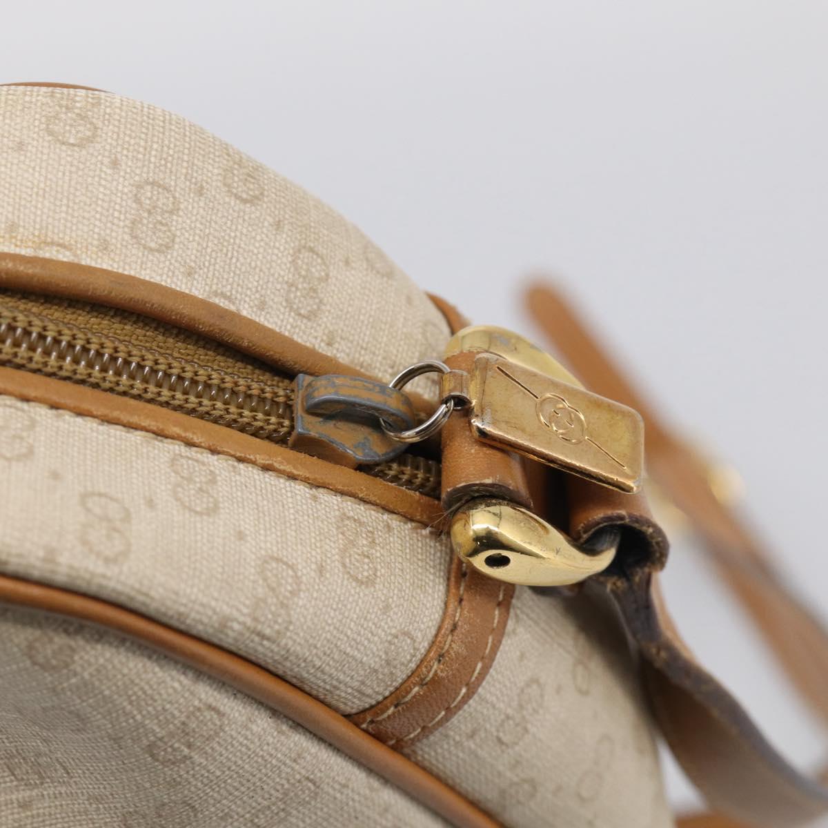 GUCCI Micro GG Supreme Shoulder Bag PVC Beige Gold Auth 215187