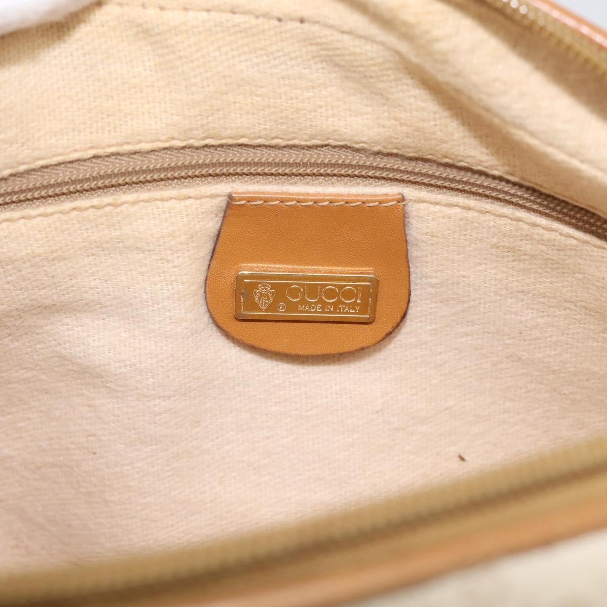 GUCCI Micro GG Supreme Shoulder Bag PVC Beige Gold Auth 215187