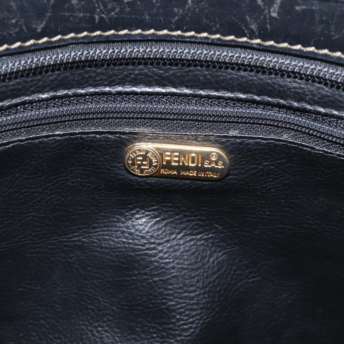 FENDI Zucca Canvas Shoulder Bag PVC Brown Black Auth 215188A