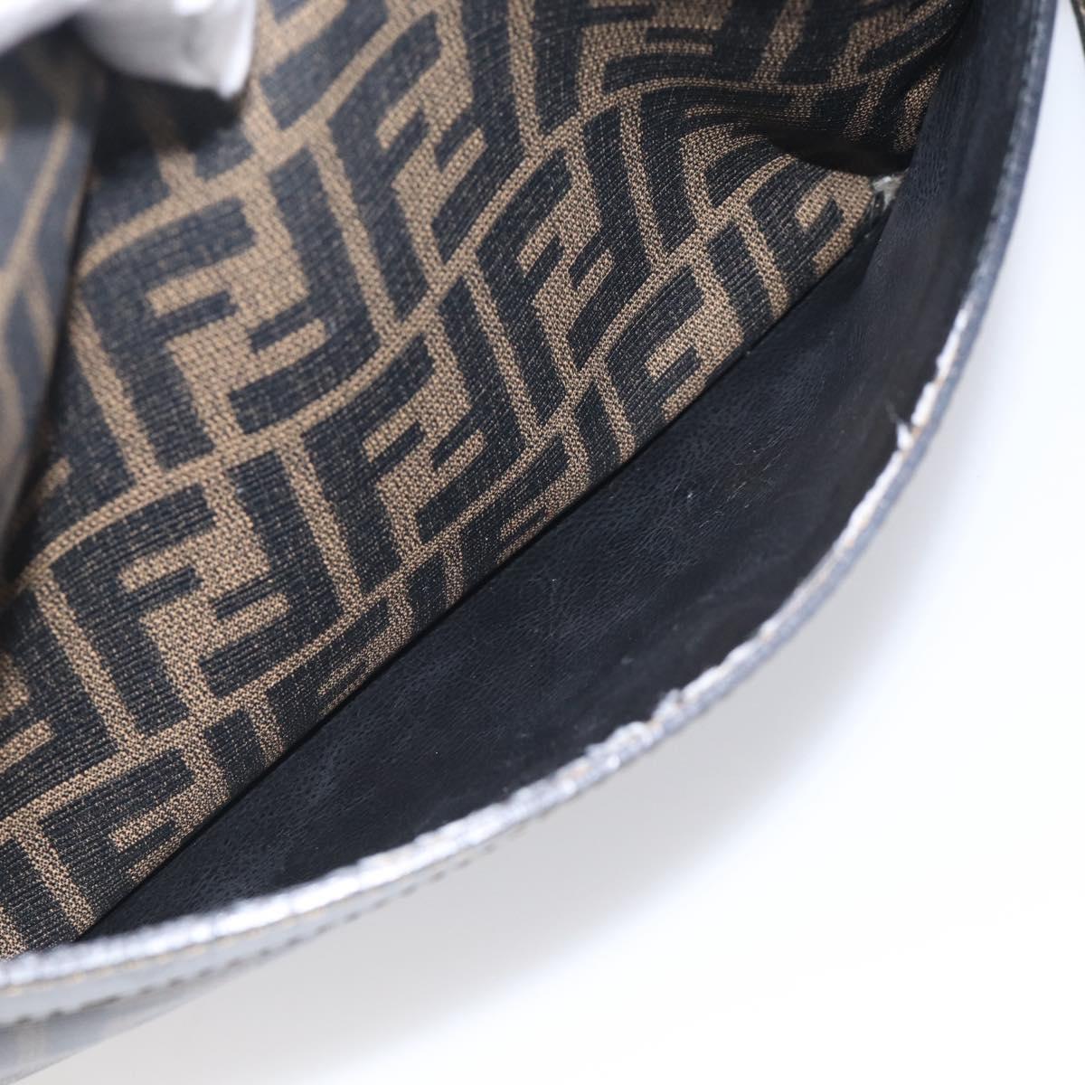 FENDI Zucca Canvas Shoulder Bag PVC Brown Black Auth 215188A