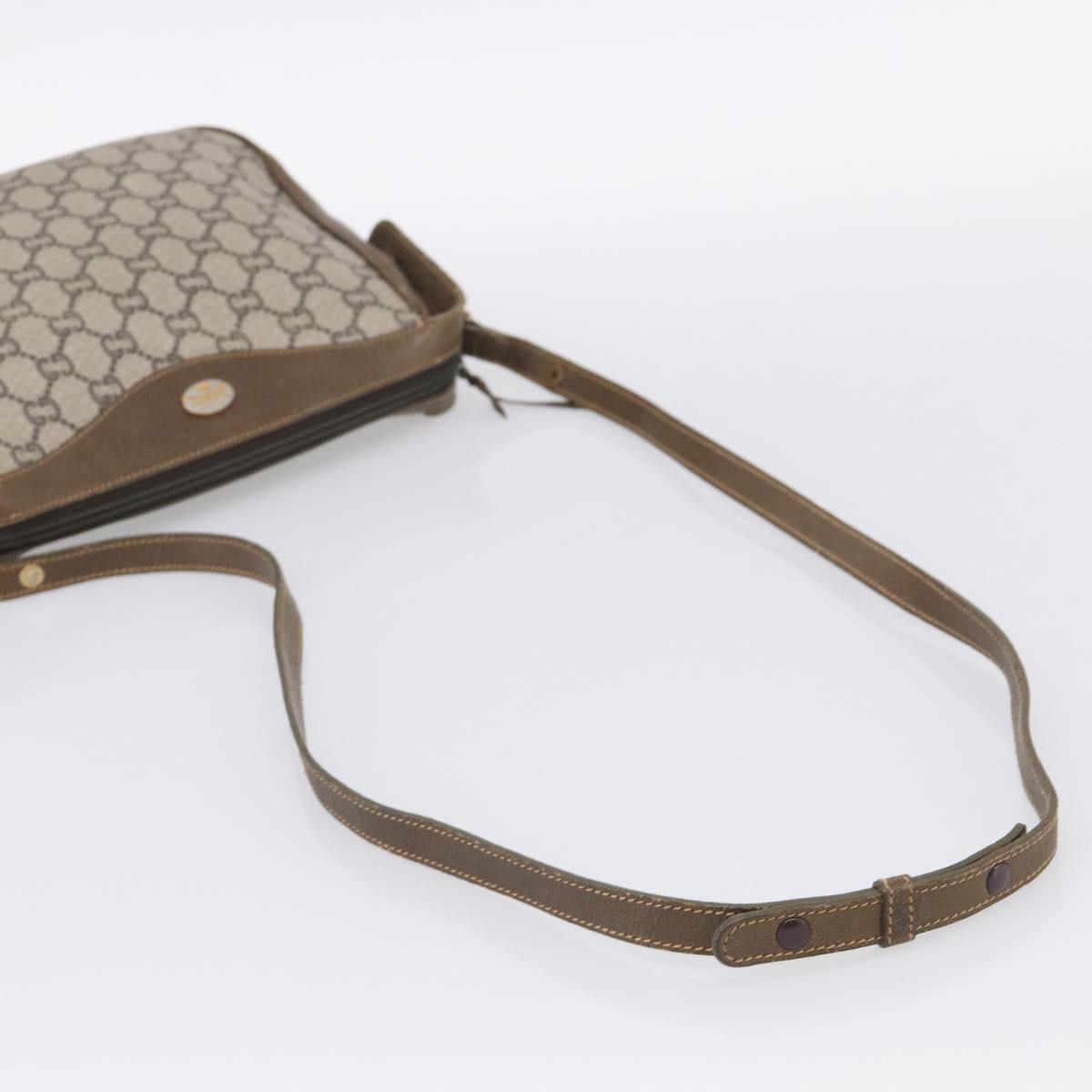 GUCCI GG Plus Supreme Shoulder Bag PVC Leather Beige Gold Auth 215190