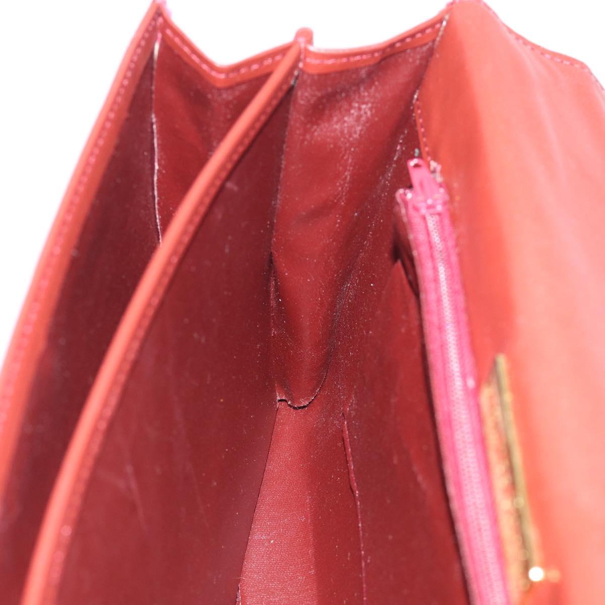 Cartier Must Line Clutch Bag Leather Bordeaux Gold Auth 215191