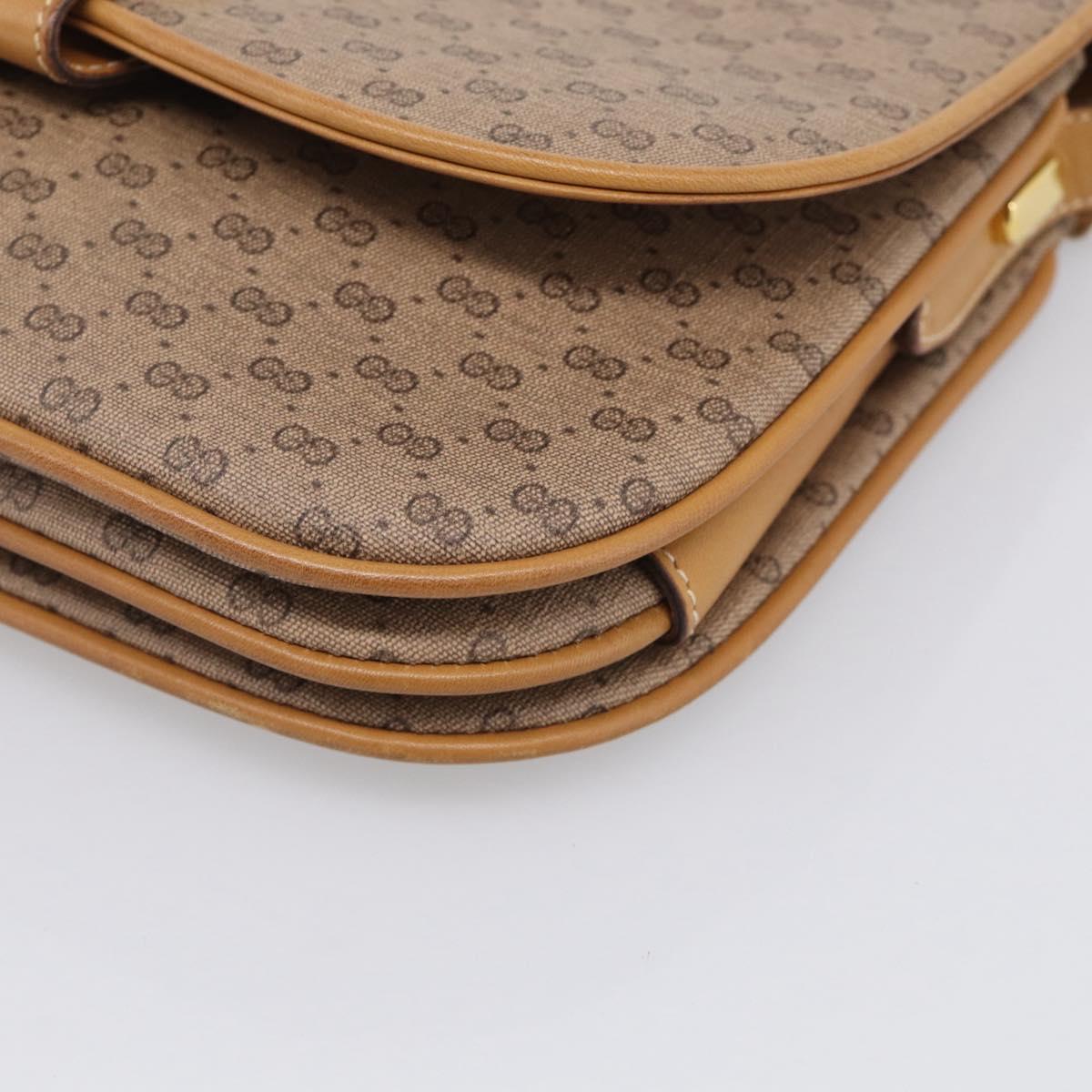 GUCCI Micro GG Supreme Shoulder Bag PVC Beige Gold 001 406 1780 Auth 215197