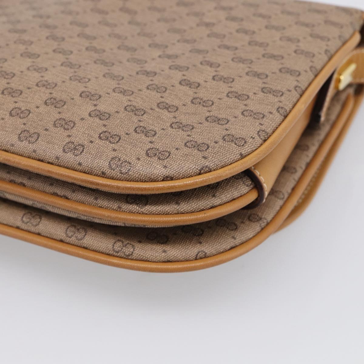 GUCCI Micro GG Supreme Shoulder Bag PVC Beige Gold 001 406 1780 Auth 215197
