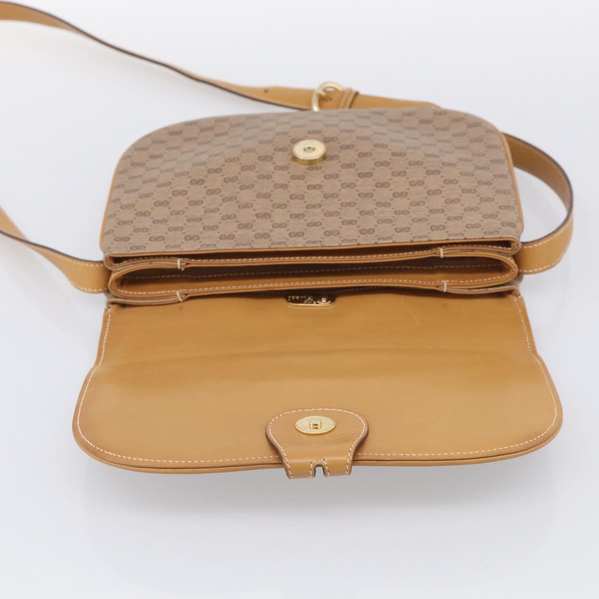 GUCCI Micro GG Supreme Shoulder Bag PVC Beige Gold 001 406 1780 Auth 215197