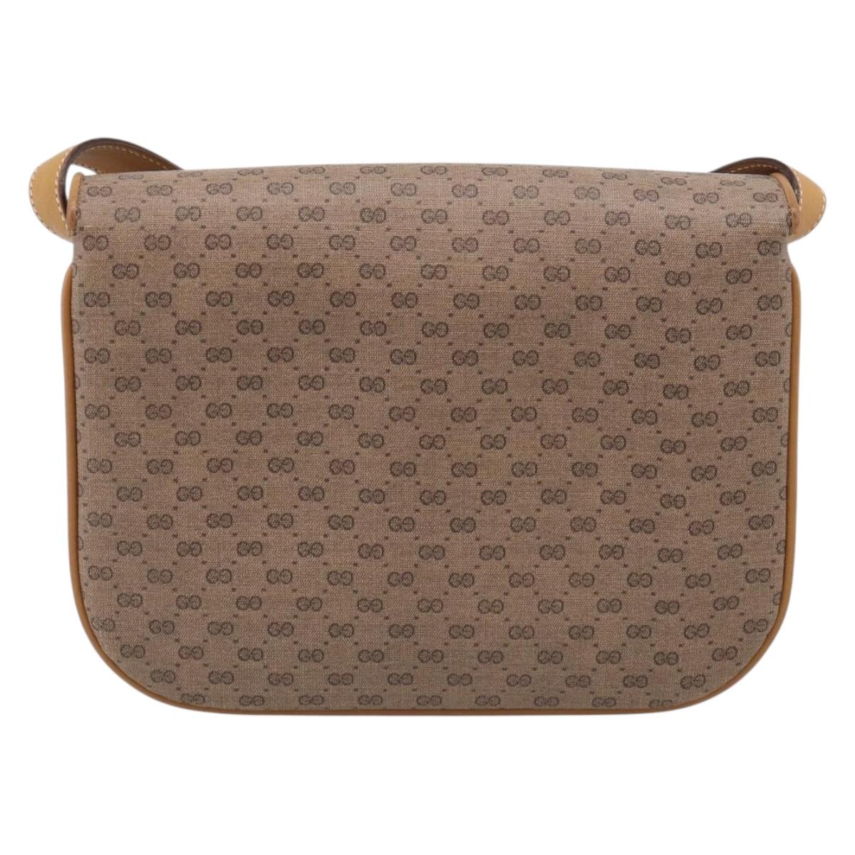 GUCCI Micro GG Supreme Shoulder Bag PVC Beige Gold 001 406 1780 Auth 215197