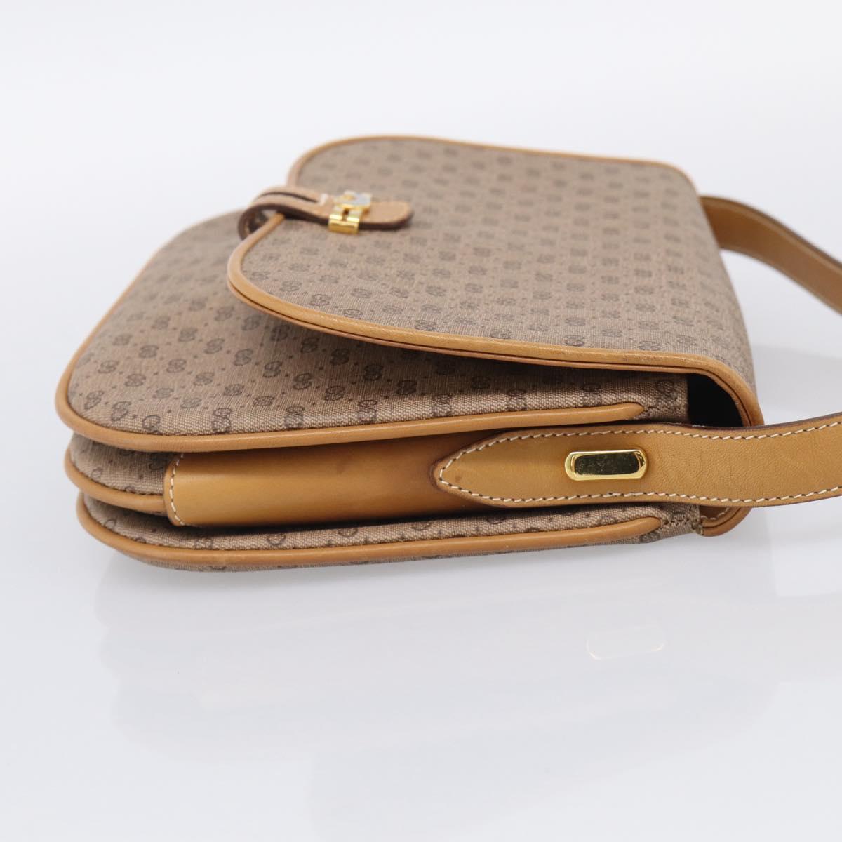 GUCCI Micro GG Supreme Shoulder Bag PVC Beige Gold 001 406 1780 Auth 215197