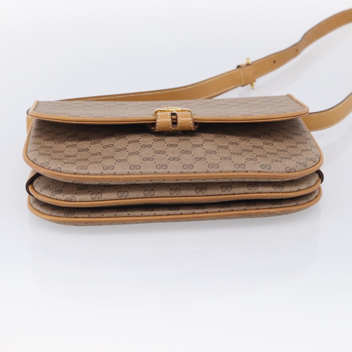 GUCCI Micro GG Supreme Shoulder Bag PVC Beige Gold 001 406 1780 Auth 215197
