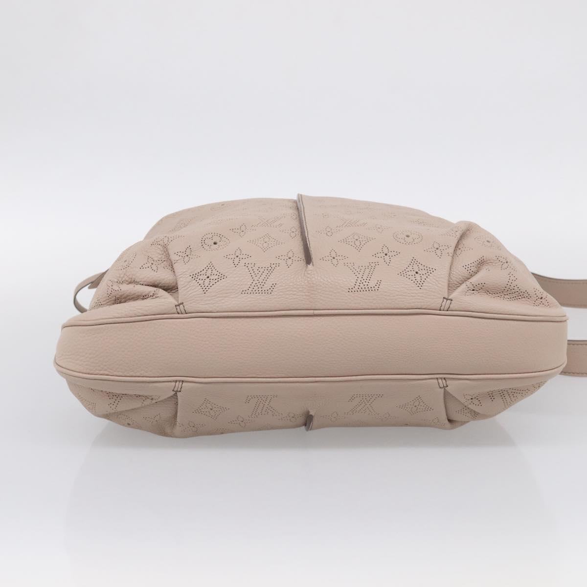 LOUIS VUITTON Mahina Selene MM Shoulder Bag Leather Beige M94275 LV Auth 215214V