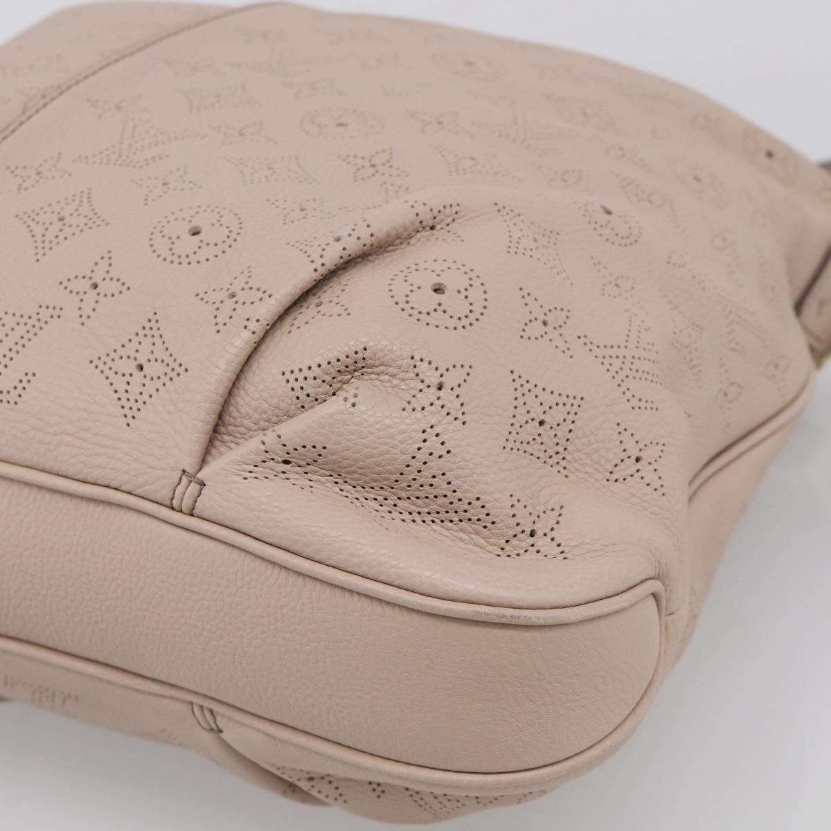 LOUIS VUITTON Mahina Selene MM Shoulder Bag Leather Beige M94275 LV Auth 215214V