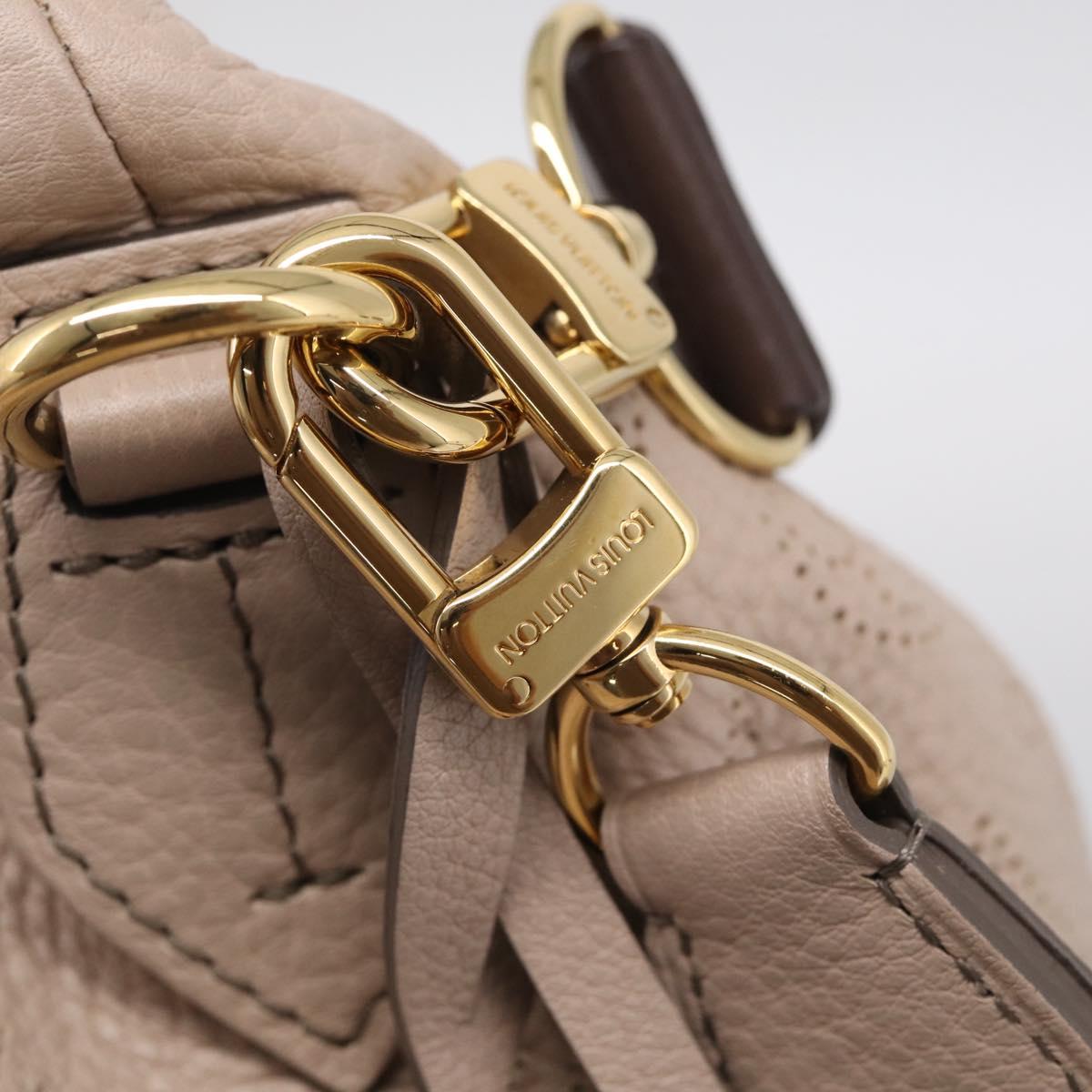 LOUIS VUITTON Mahina Selene MM Shoulder Bag Leather Beige M94275 LV Auth 215214V