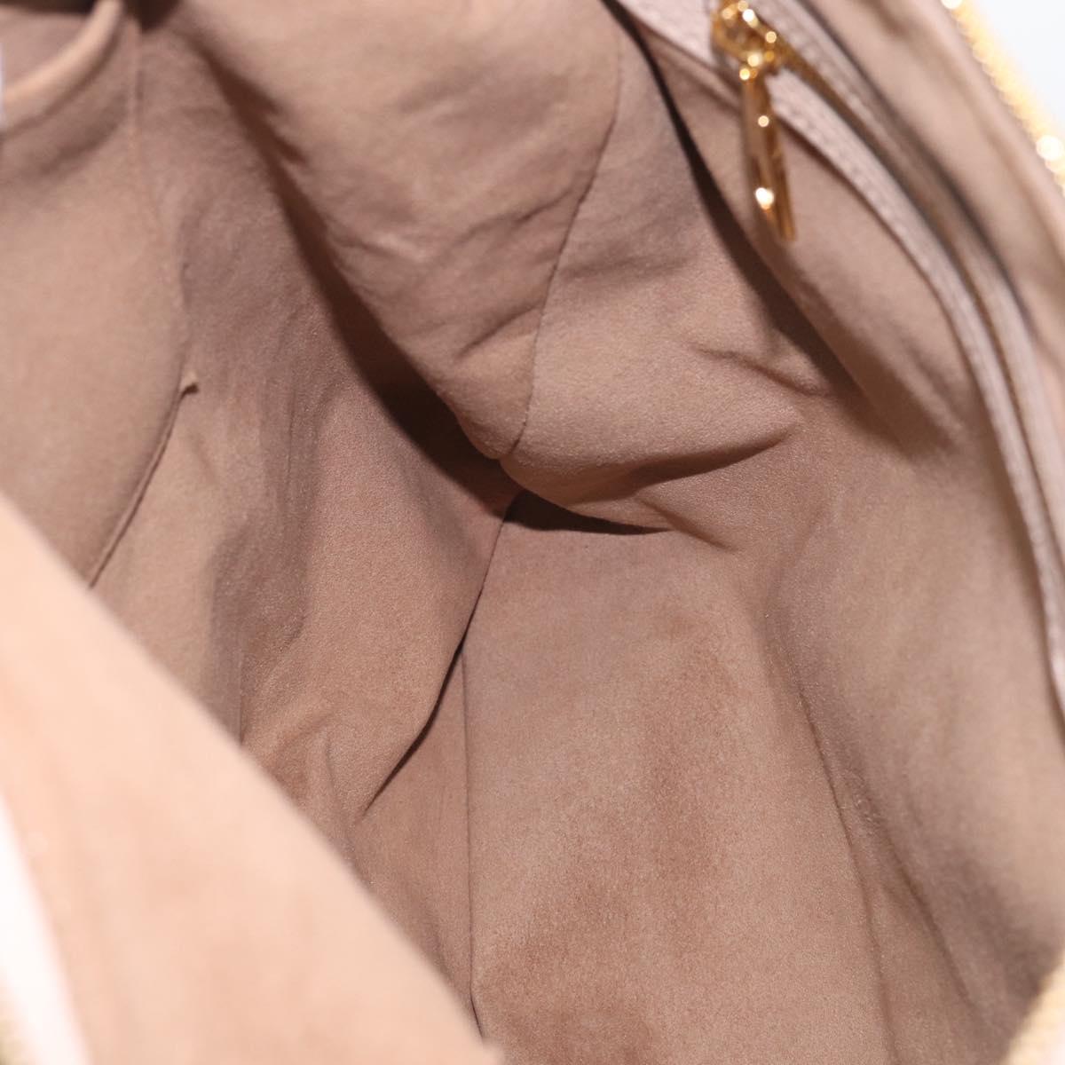 LOUIS VUITTON Mahina Selene MM Shoulder Bag Leather Beige M94275 LV Auth 215214V