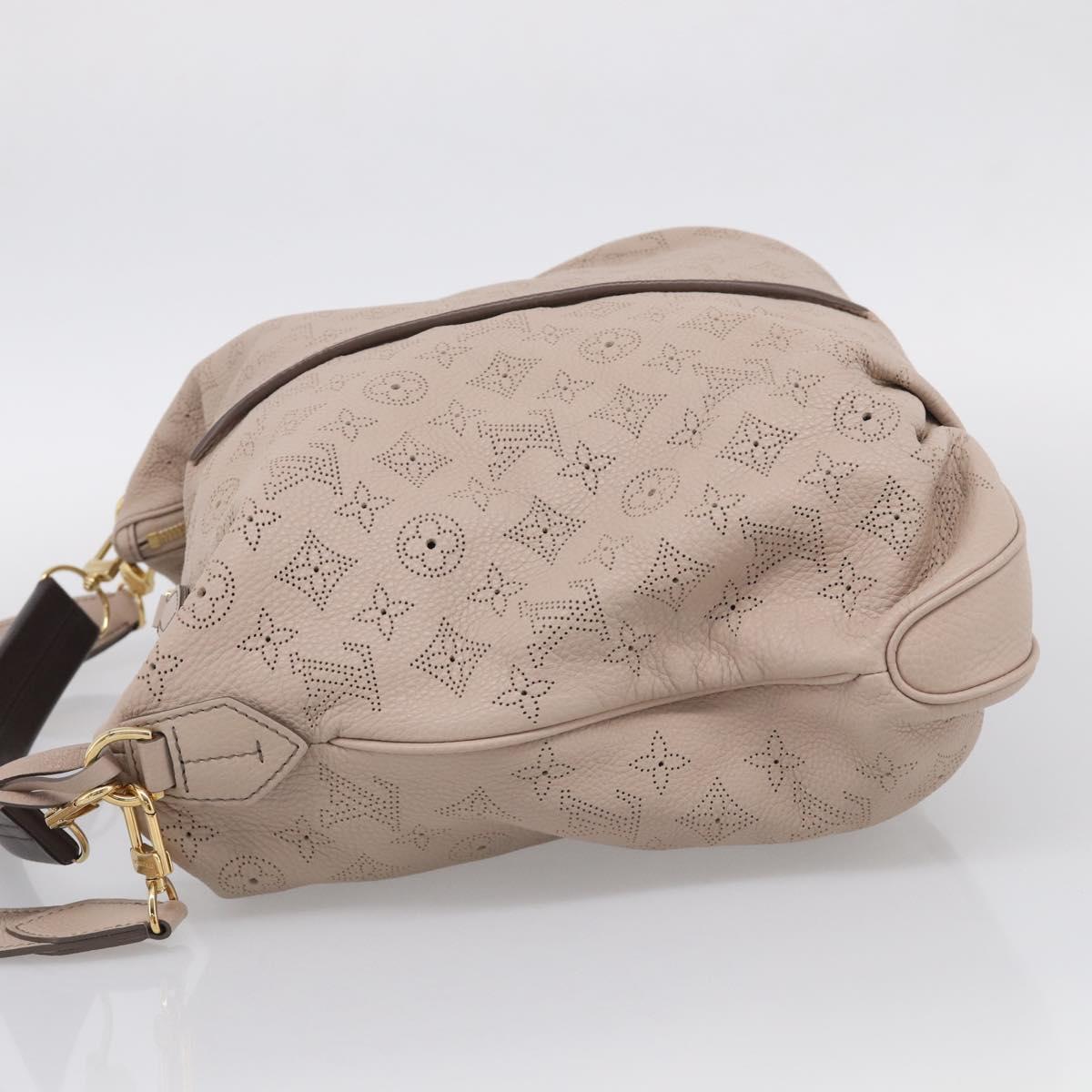 LOUIS VUITTON Mahina Selene MM Shoulder Bag Leather Beige M94275 LV Auth 215214V