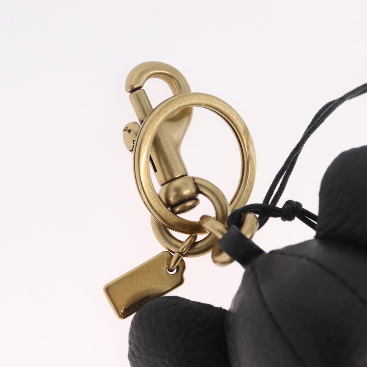 Coach Key Holder Leather Disney Collaboration Black Gold Auth 215217M