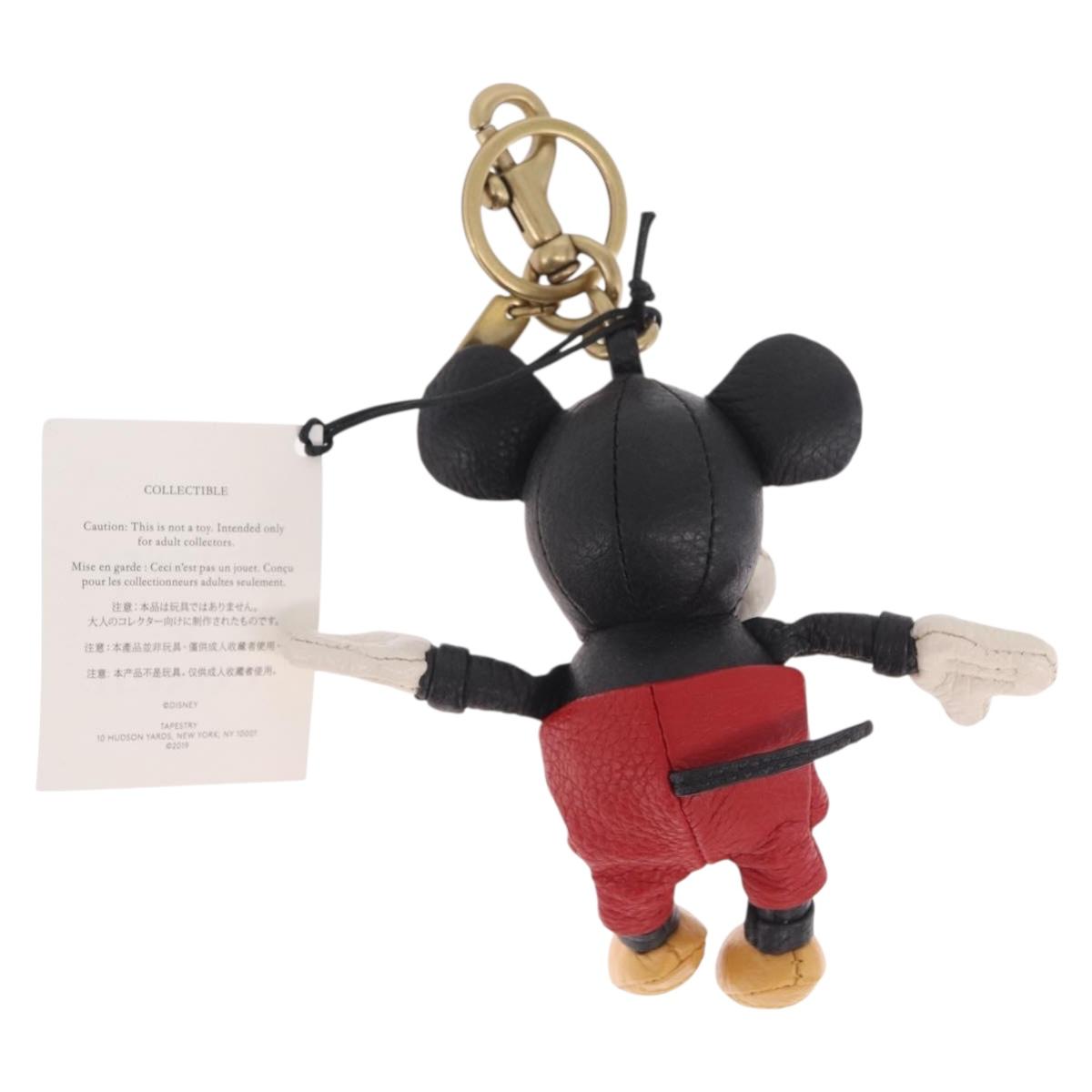Coach Key Holder Leather Disney Collaboration Black Gold Auth 215217M